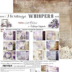 Craft o' Clock Heritage Whispers Paper COLLECTION and BASIC designs Set 20x20cm 24fg