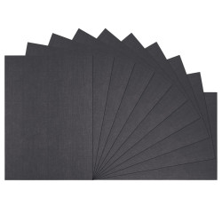 10 fogli Cartoncino Trama Lino A4 Black 250 gsm
