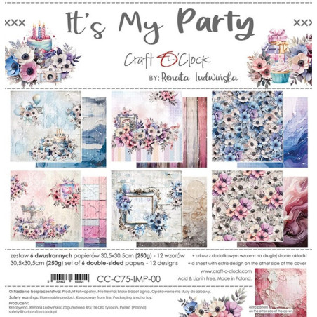 Craft o' Clock It’s My Party Paper Collection Set 30x30cm 6fg