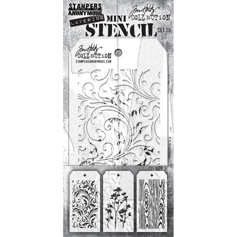 Stampers Anonymous Tim Holtz Mini Layering Stencil Set 10