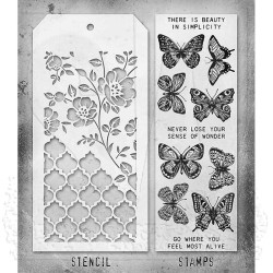 Stampers Anonymous Mixed Media #44 Tim Holtz Clear Stamp and Stencil