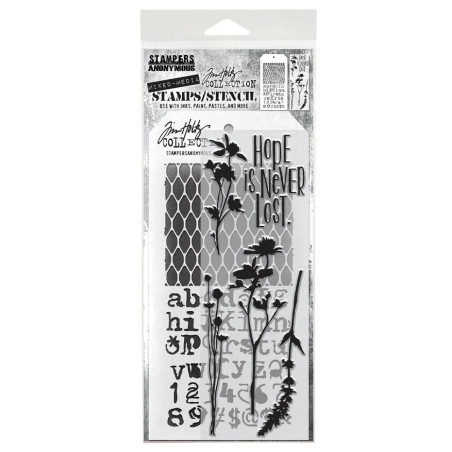 Stampers Anonymous Mixed Media 21 Tim Holtz Clear Stamp and Stencil