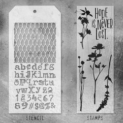 Stampers Anonymous Mixed Media 21 Tim Holtz Clear Stamp and Stencil