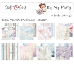 Craft o' Clock It’s My Party Basic Paper Set 20x20cm 24fg