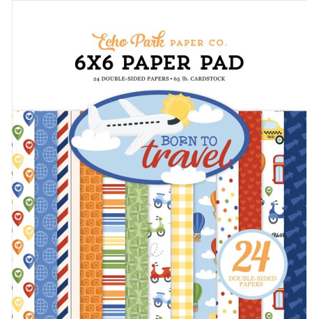 Echo Park Born To Travel Paper Pad 15x15cm