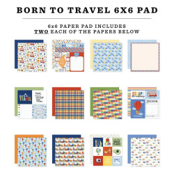 Echo Park Born To Travel Paper Pad 15x15cm