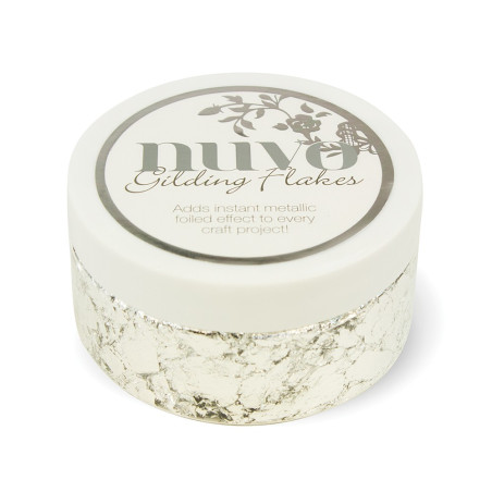 NUVO GILDING FLAKES SILVER BUTTON 200ML