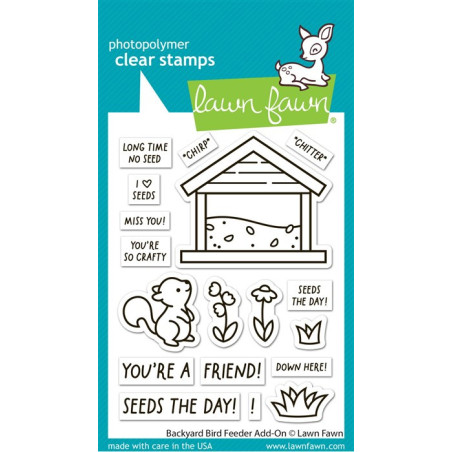LAWN FAWN Backyard Bird Feeder Add-On Clear Stamps