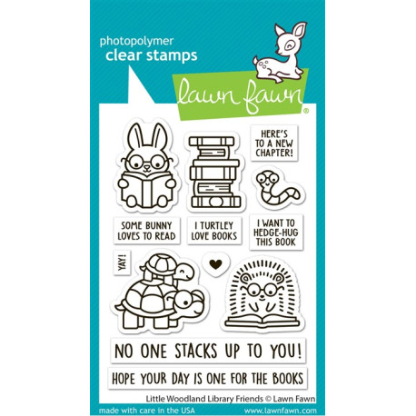 LAWN FAWN Little Woodland Library Friends Clear Stamps