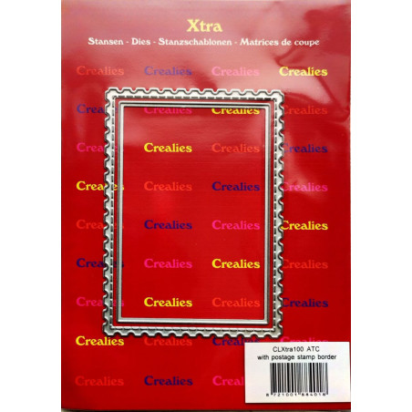 Crealies X-tra Dies No. 100 ATC with Postage Stamp Border