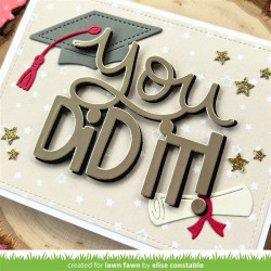 LAWN FAWN Woodland Critter Huggers Graduation Add-On Cuts