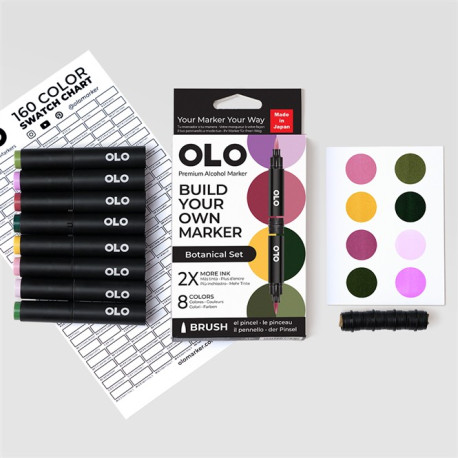 OLO BOTANICAL SET - 8 pennarelli + cartella colori