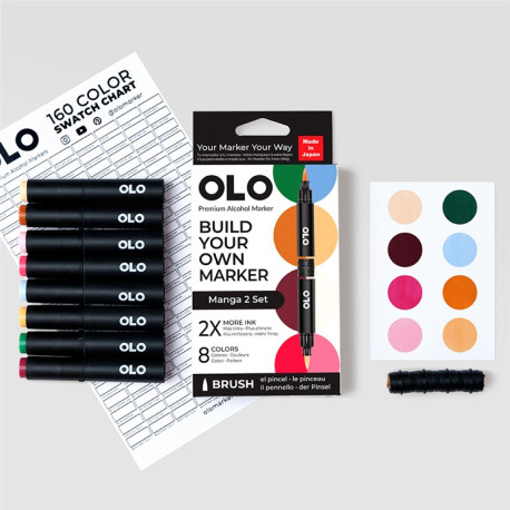 OLO MANGA SET 2 - 8 pennarelli + cartella colori