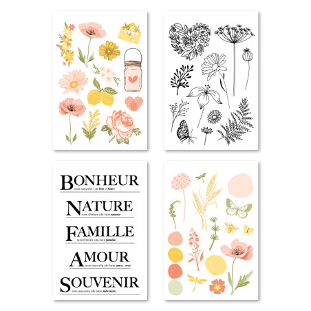 Florileges 4 Fogli Stickers FARANDOLE