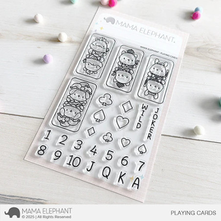 Mama Elephant PLAYING CARDS Clear Stamp