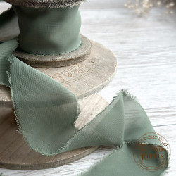 Old Fashion Ribbon Silk Chiffon VINTAGE SAGE