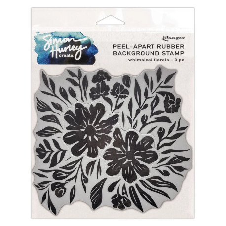 Simon Hurley Create Background Stamp Whimsical Florals 15x15cm