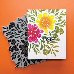 Simon Hurley Create Background Stamp Whimsical Florals 15x15cm
