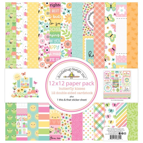 Doodlebug Design Butterfly Kisses Paper Pack 30x30cm