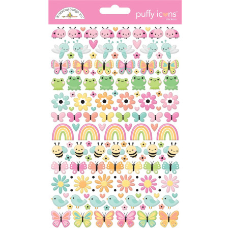 Doodlebug Design Butterfly Kisses Puffy Icons Stickers