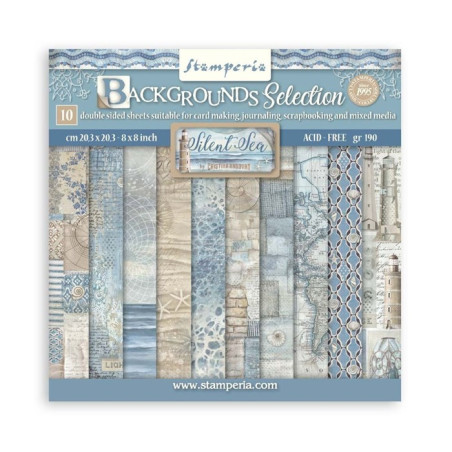 Stamperia Silent Sea Backgrounds Paper Pack 20x20cm