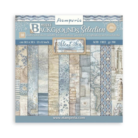 Stamperia Silent Sea MAXI Backgrounds Paper Pack 30x30cm
