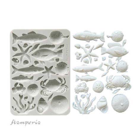 Stamperia Silent Sea A5 Silicon Mold Shells and Fish