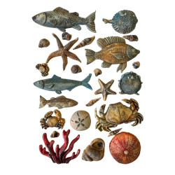 Stamperia Silent Sea A5 Silicon Mold Shells and Fish
