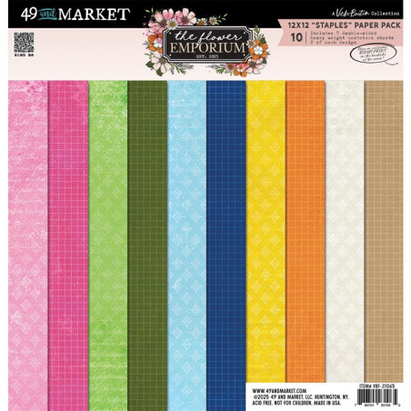 49 and Market The Flower Emporium Staples Paper Pack 30x30cm