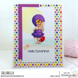 Stamping Bella Summer Beach Bundle Girl in a Pinch Cling Stamp