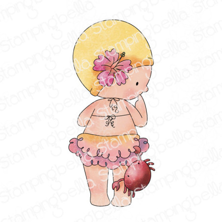 Stamping Bella Summer Beach Bundle Girl in a Pinch Cling Stamp