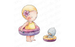 Stamping Bella Beach Bundle Girl with a Floatie Cling Stamp