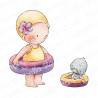 Stamping Bella Beach Bundle Girl with a Floatie Cling Stamp