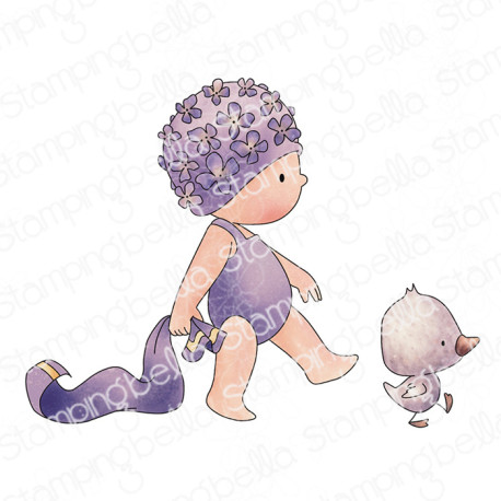Stamping Bella Beach Bundle Girl with a Seagull Cling Stamp