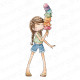 Stamping Bella Tiny Townie Ally loves Ice Cream Cling Stamp