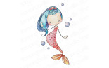 Stamping Bella Whimsabella Mermaid Bubble Bliss Cling Stamp