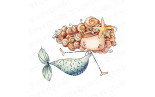 Stamping Bella Whimsabella Mermaid Starfish Sparkle Cling Stamp