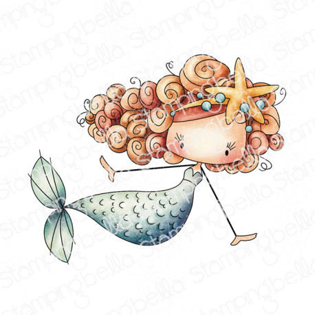 Stamping Bella Whimsabella Mermaid Starfish Sparkle Cling Stamp