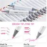 Ohuhu Honolulu 48 Pastel Colors Dual Tips Alcohol Art Markers
