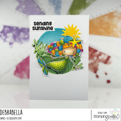 Stamping Bella Whimsabella Mermaid Starfish Sparkle Cling Stamp