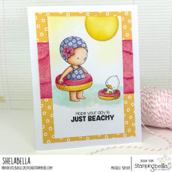 Stamping Bella Beach Bundle Girl with a Floatie Cling Stamp