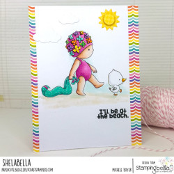 Stamping Bella Beach Bundle Girl with a Seagull Cling Stamp