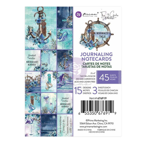 Prima Marketing A Mermaid's Tale 3x4'' Journaling Cards