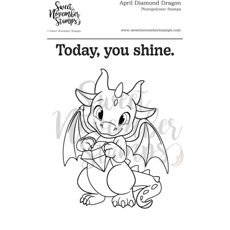 Sweet November Stamps April Diamond Dragon Clear Stamp Set