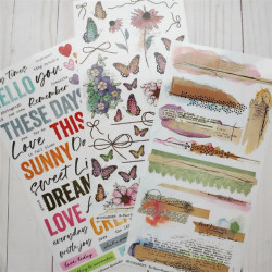 49 and Market The Flower Emporium Rub-On Transfer Set 3 fogli