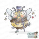 Stamping Bella BUZZY BEE TAP DANCING Rubber Stamp