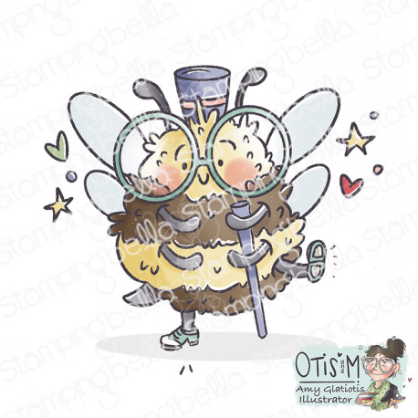 Stamping Bella BUZZY BEE TAP DANCING Rubber Stamp