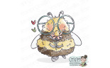 Stamping Bella BUZZY BEE HOLDING A FLOWER Rubber Stamp