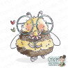 Stamping Bella BUZZY BEE HOLDING A FLOWER Rubber Stamp