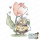 Stamping Bella BUZZY BEE AND A TULIP Rubber Stamp
